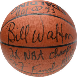 Bill Walton Portland Trail Blazers Autographed Spalding Basketball with Inscriptions