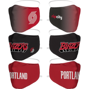 Portland Trail Blazers Fanatics Branded Adult Team Logo Face Covering 3-Pack